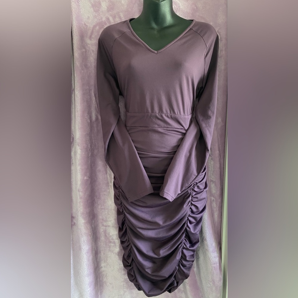 Long Sleeve Dress w/Scrunch Bottom